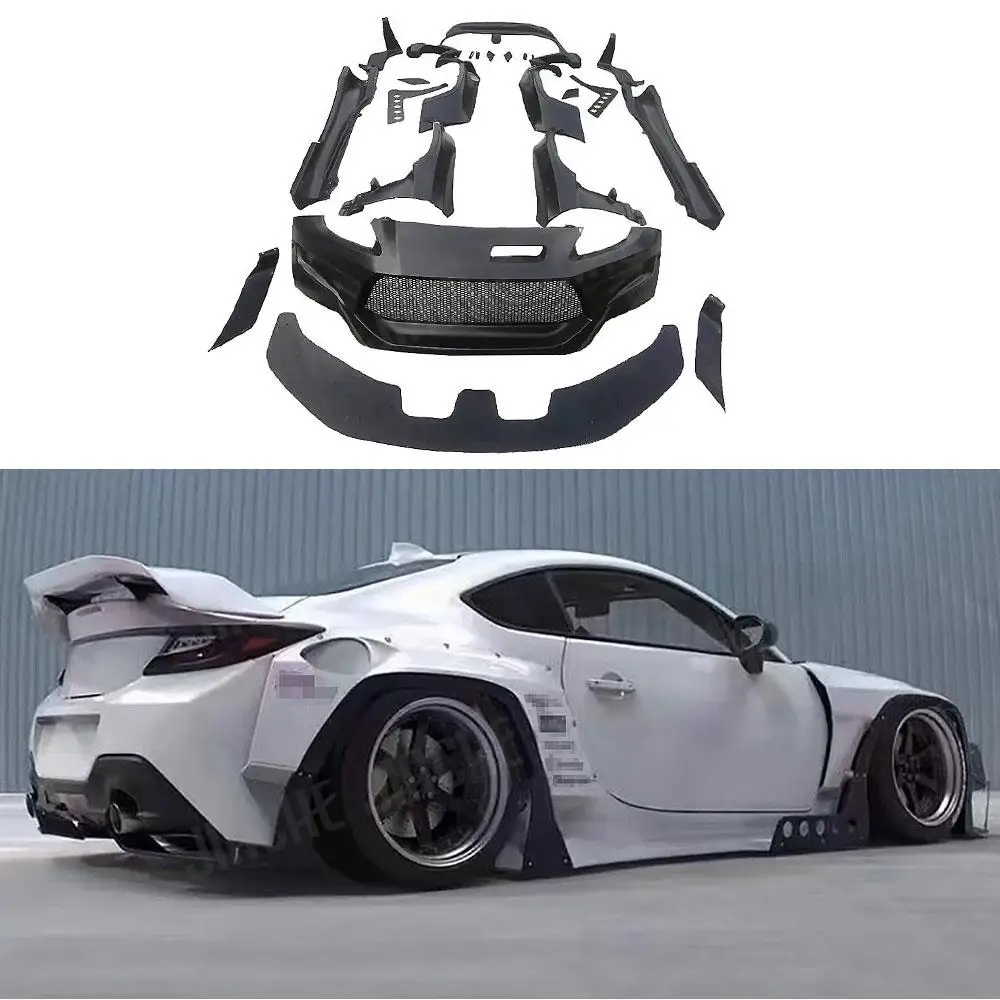 1set For Toyota GT 86 Subaru BRZ 2013-2017 FRP Black Car Front Bumper Lip Side Skirts Rear Lip Spoiler Diffuser Rear Lip Wing