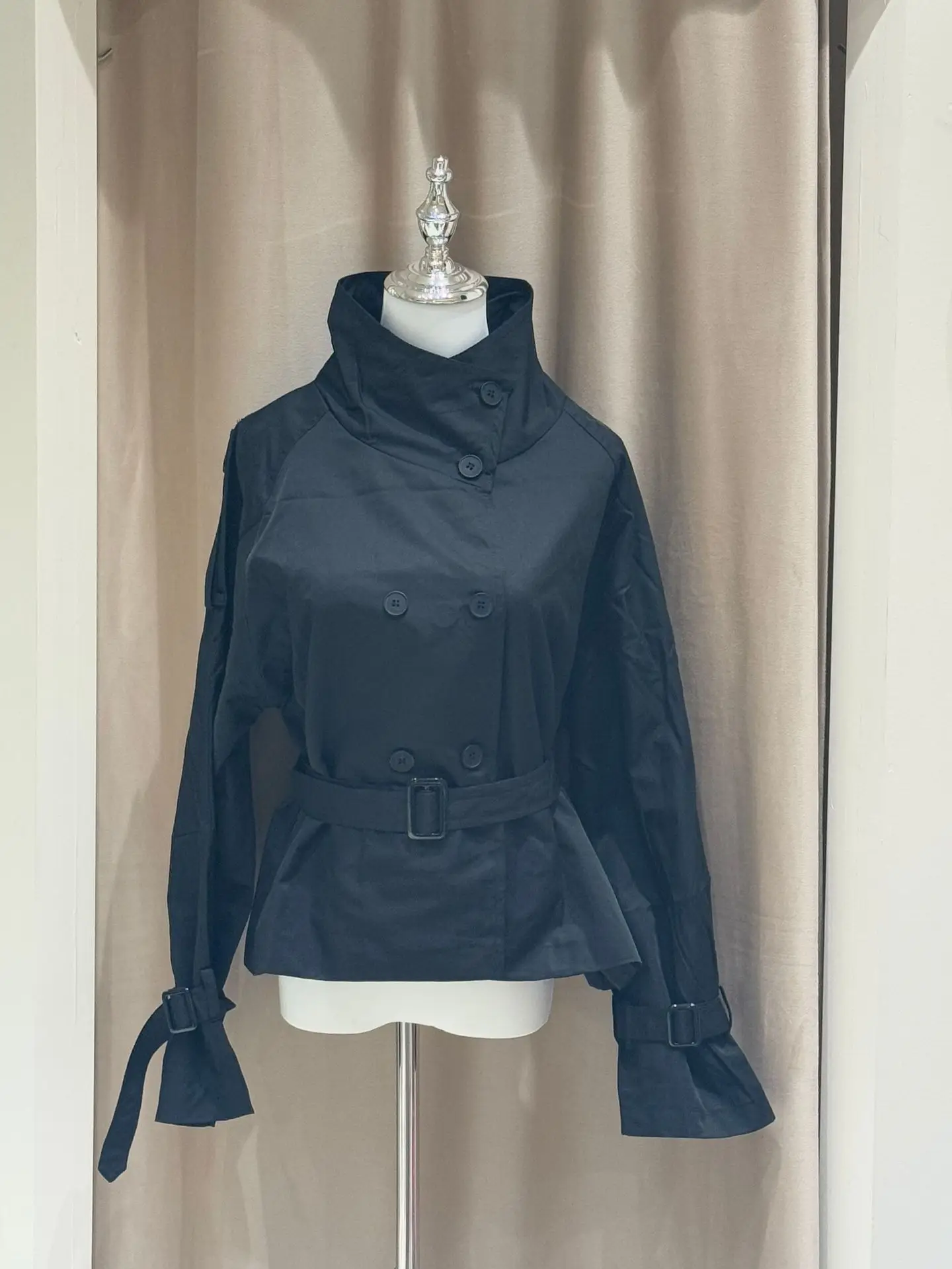 خندق المرأة معاطف قصيرة جاكيتات الوقوف طوق معطف سميك دافئ Y2k الشارع الشهير سترة العمل ملابس خارجية العمل الخريف الشتاء 2025 #6