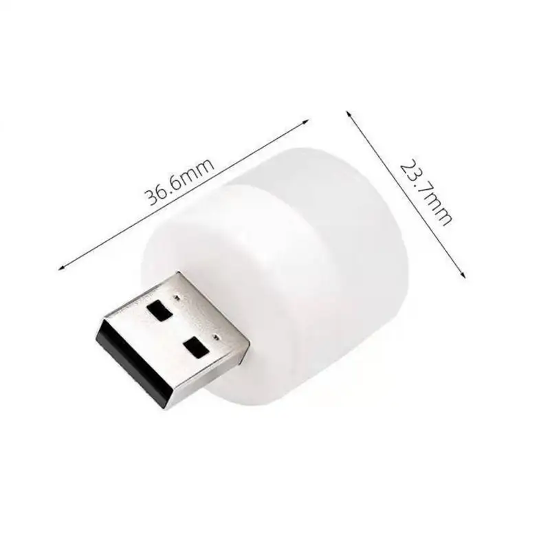 10szt Mini USB Plug Lamp 5V 1W Super jasna ochrona oczu Lampka do książek Komputer Mobilne zasilanie Ładowanie USB Mała lampka nocna LED