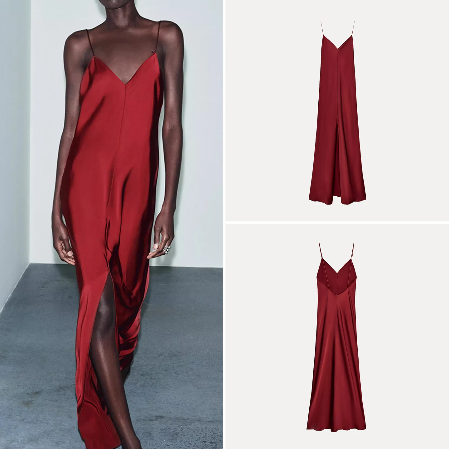 Faionable Silk Satin Feel Strapl Dr Elegance Personali Women's Clothing 2025 Winter New Arrival Z Brand