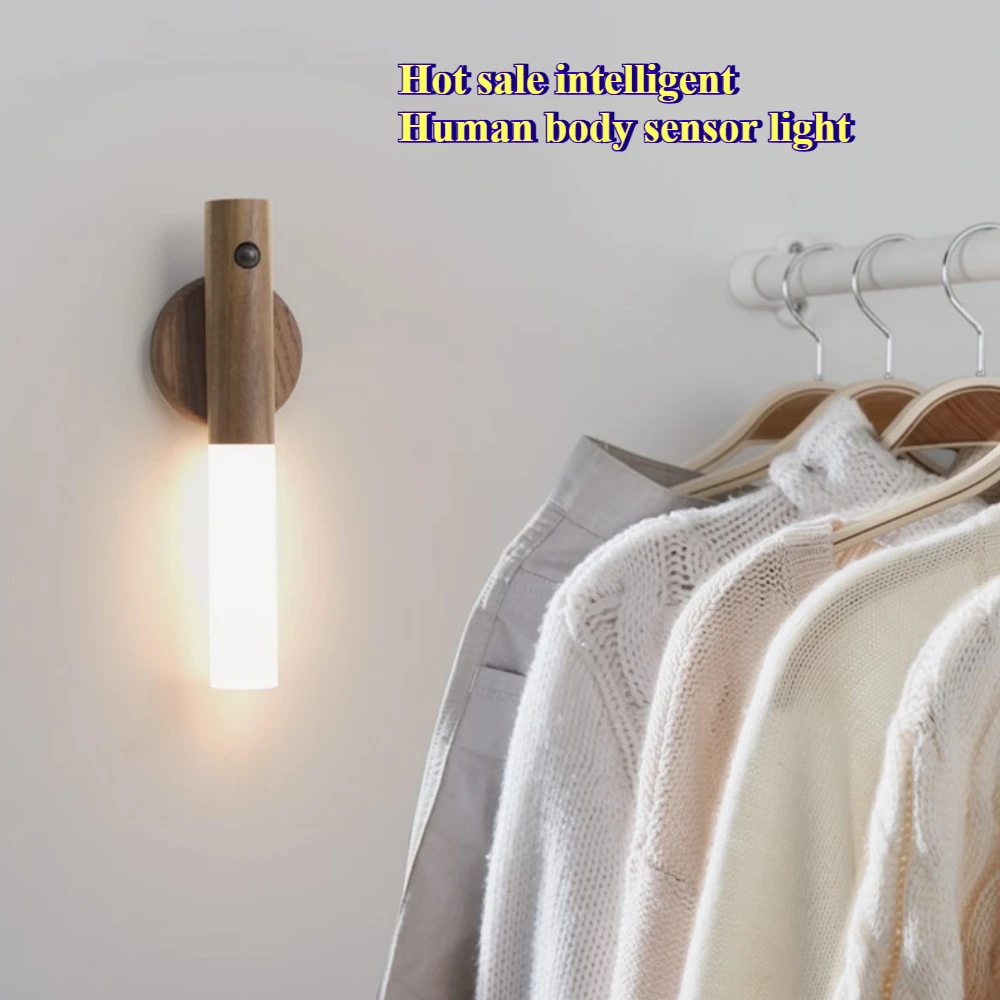 

LED Rechargeable Corridor Cabinet Wall Lights Led Strip Light 1pc Intelligent Human Body Sensing Night Light Room Decor For Home
