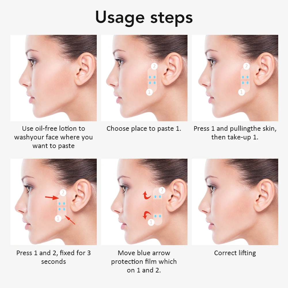 80/160/Stuks Face Neck Lift Tapes Onzichtbare Face Lift Sticker Rimpel Verwijderen Stickers Draai Kin Vervagen Fijne Lijntjes Vorm V-vormige