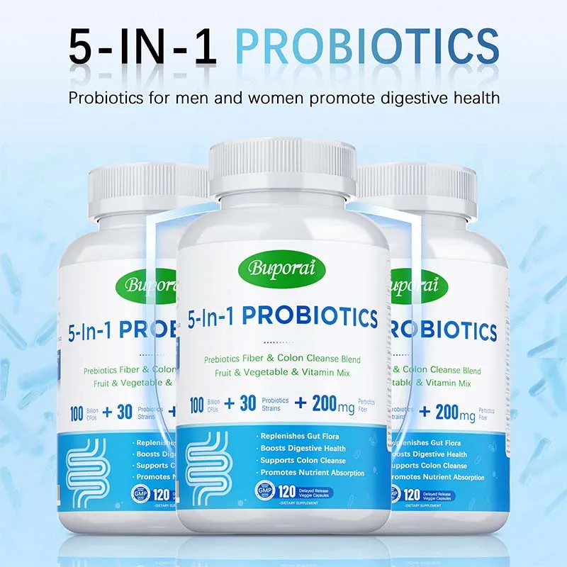 

5-in-1 Probiotics - Support Intestinal Health, Promote Metabolism, Enhance Immunity, Weight Management