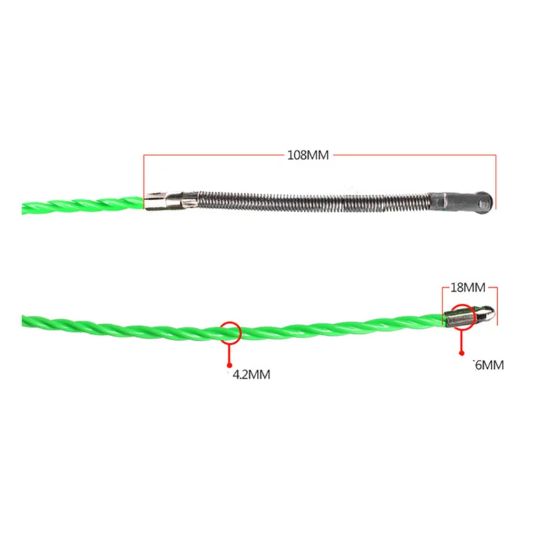 4.2mm 5/10/15/20/25/30CM Cable Push Puller Fiberglass Duct Rodder Fish Tape Electrical Wire Cable Guide Device Aid Tool