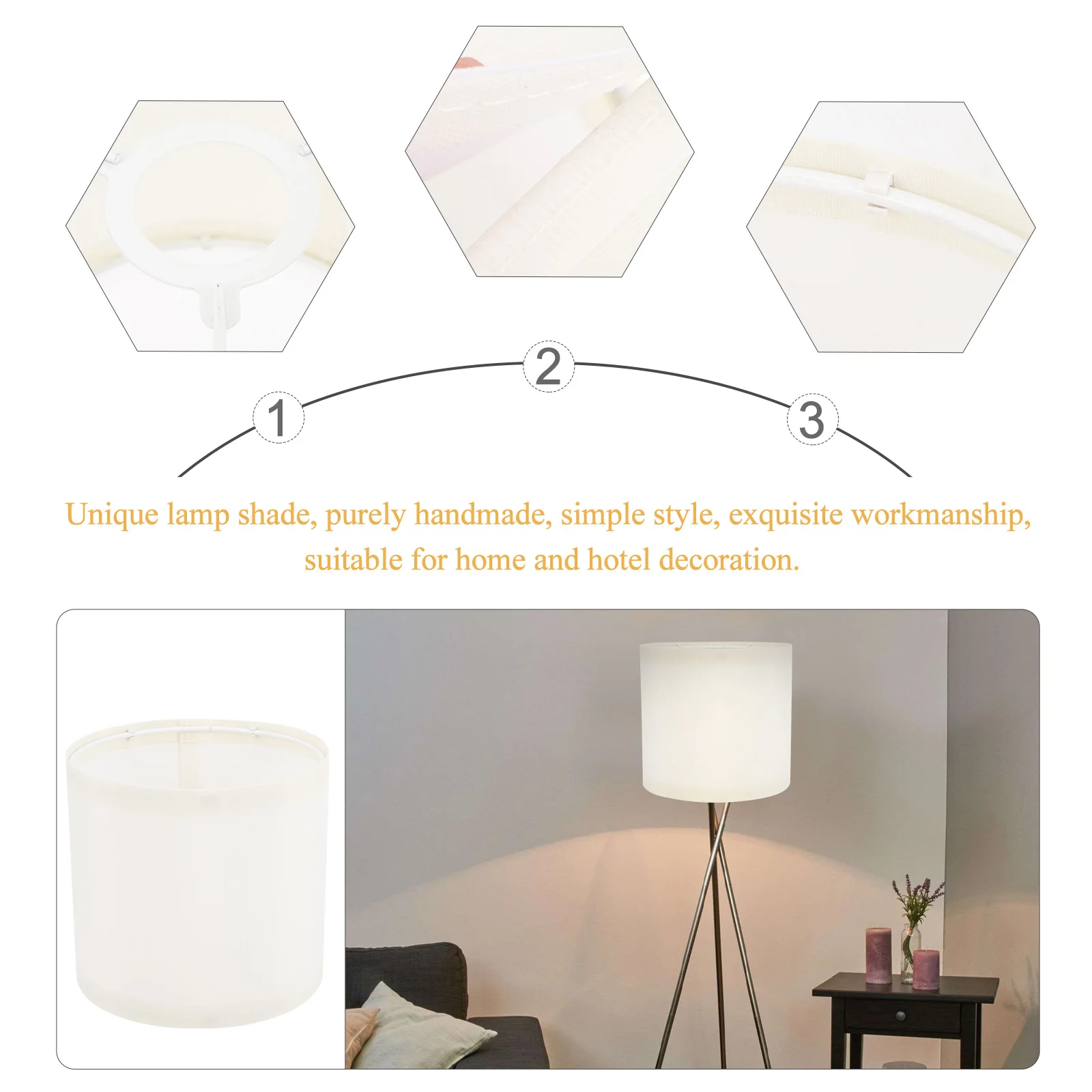 

1Pcs Linen Cloth Lamp Shade Removable Table Lamp Cover Soft Light Protection for Bedroom Living Room Floor Lamps