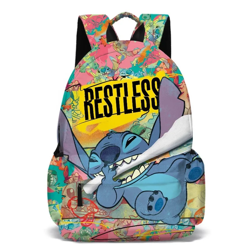 Disney Backpack for Women Girls Students Kids Stitch Cartoon Large Capacity Durable Fashion School Children's Shoulder Bag