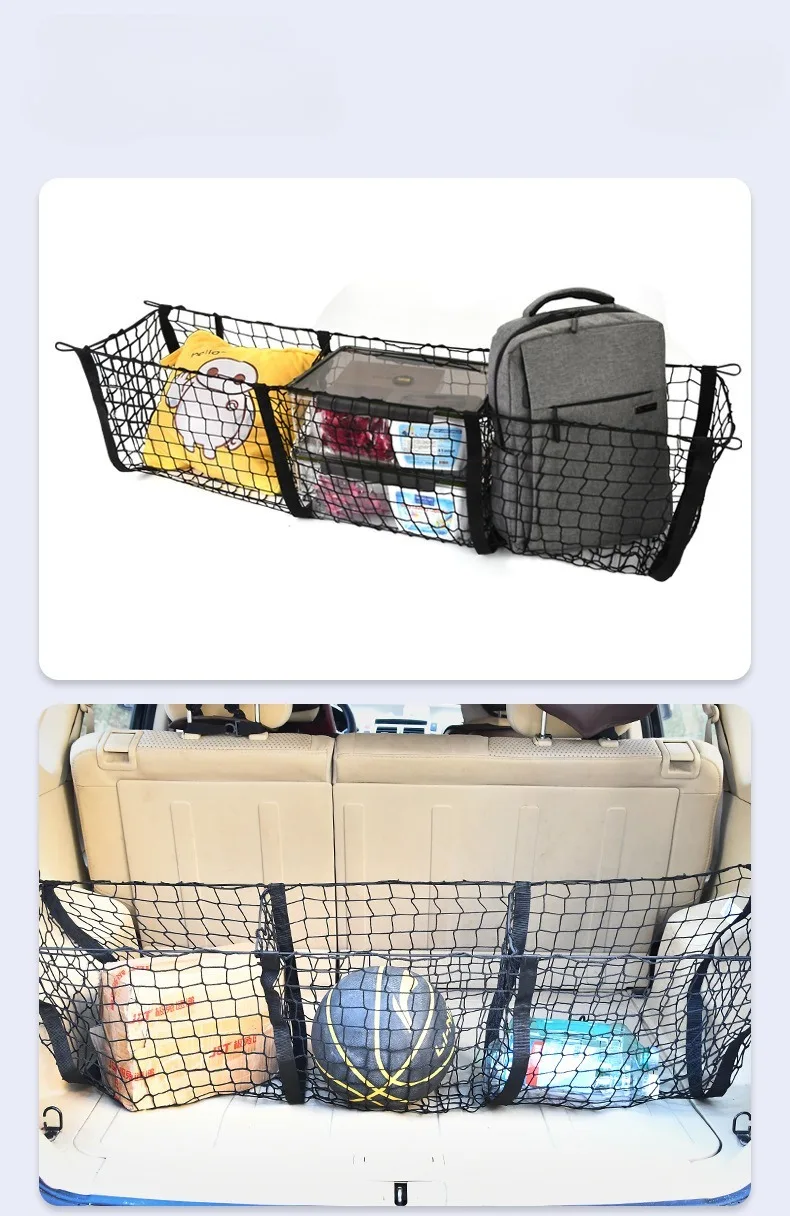 Universal 3-Säulen Cargo Net Stamm Bett Organizer Mesh Lagerung Net Bett Lebensmittel Auto Halter Pickup Lkw Bett Lkw zubehör – Detail 17