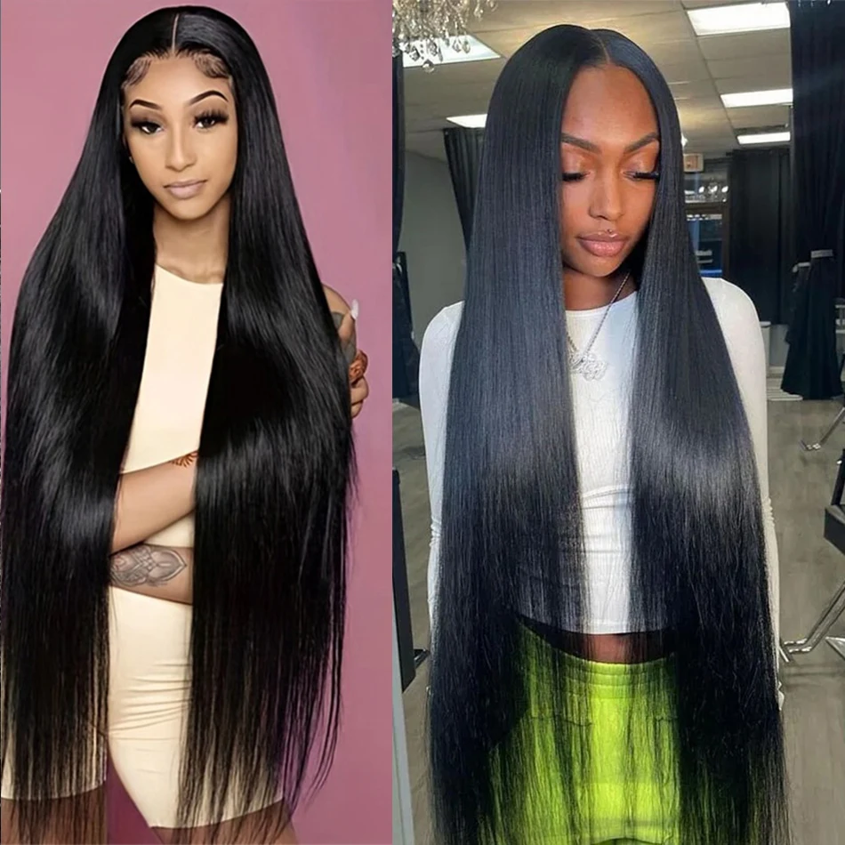 8-30 Inch Straight Hair Bundles 13x4 Frontal Closure Lace Human Hair Brazilian 10A Double Weft Bundles  Human Hair Weave Bundles