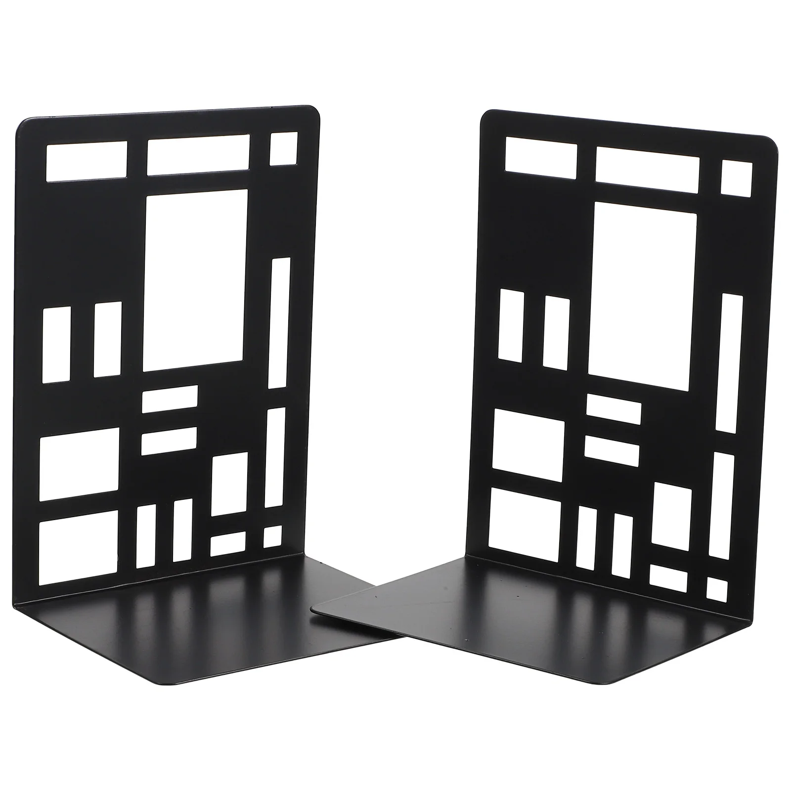 

Geometric Iron Bookends Decorative Bookend Holder Organizers Study Accessories Classroom Home Use Metal