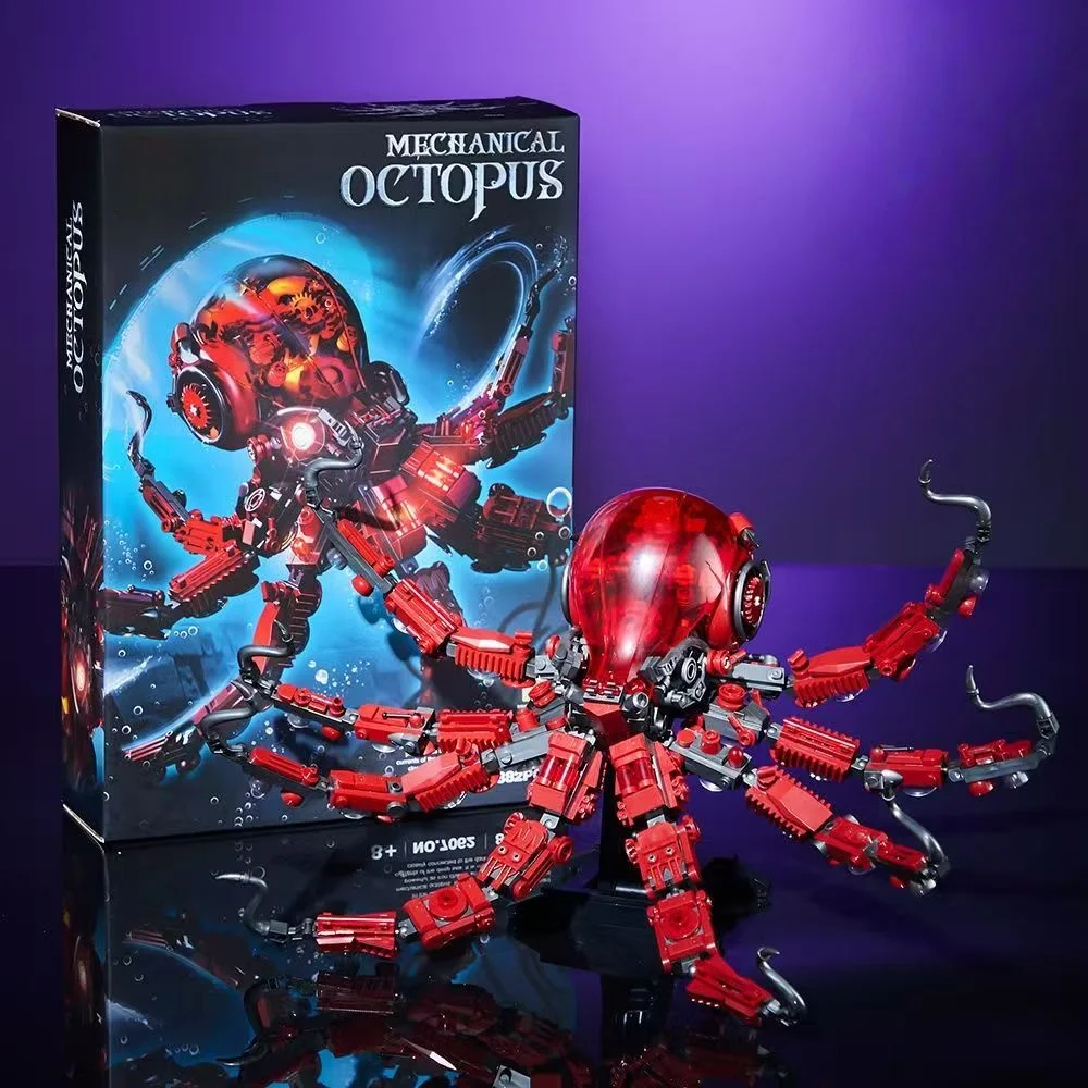 

Creative Mechanical Octopus Animal Building Blocks Set STEM Educational DIY Construction Toy for Kids Adults