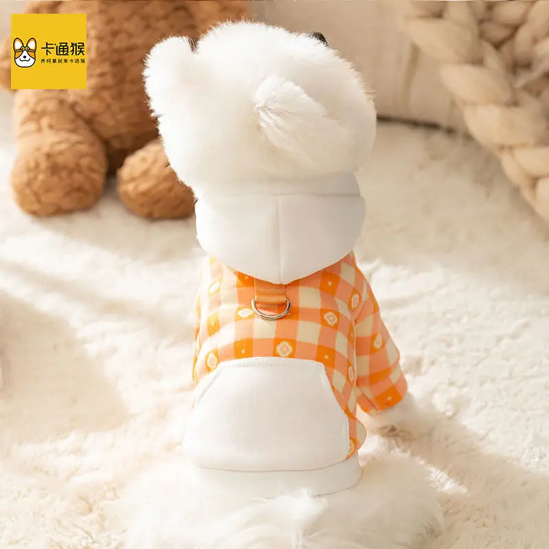 

Puppy Clothes With Traction Buckle Sweatshirt Winter Warm Dog Hooded Teddy Bichon Beaumi Cute Small Dog Clothes Dog Costume