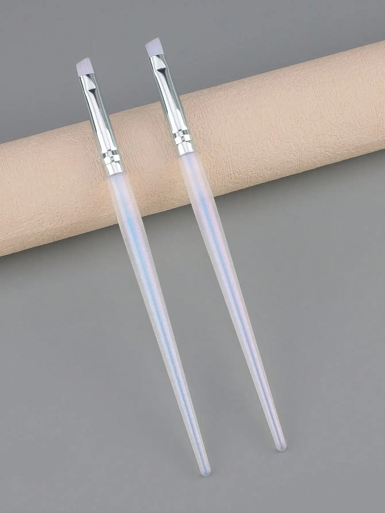 1 Pcs Purple Glitter Handle Eyeshadow Blending Brush Precision Small‑head Eye Make‑up Brush Silver Metal Ferrule Cosmetic Tool