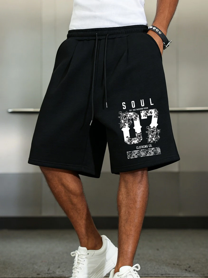 

Мужские шорты Soul 07 Skeleton Flowers: базовые, с высокой талией, широкие, до колена, летние, оверсайз, повседневные, с карманами