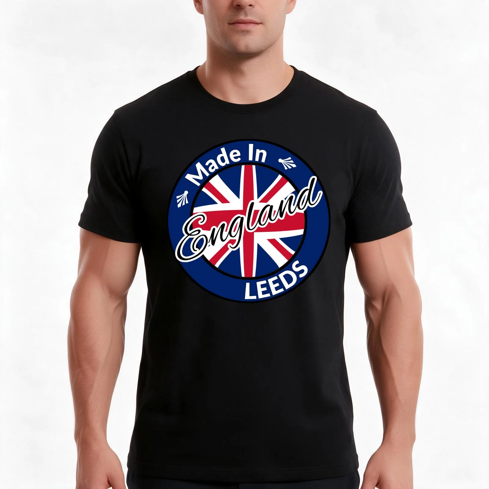 Made In Leeds England UK T-Shirt, Summer Casual Cotton Tee, Oversized Streetwear Tops, Vintage Graphic Print, Unisex Men Women