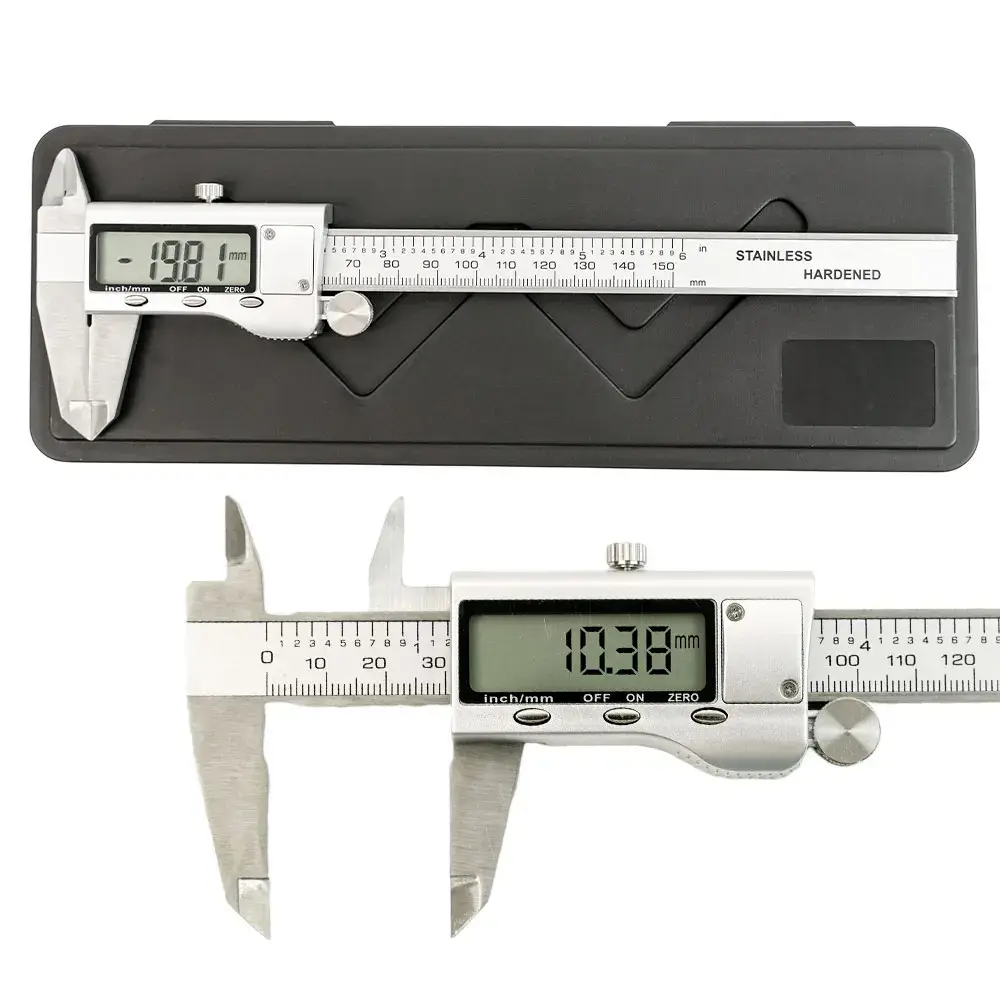 6 Polegada 150mm Digital Vernier Caliper Micrômetro de Aço Inoxidável Ferramenta de Medição Régua de Profundidade