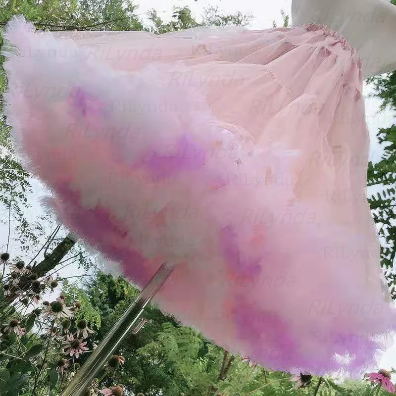 المرأة زهرة نمط لوليتا تنورات كرينولين الداخلية صخب تأثيري توتو منتفخ Cancan تنورة تحت فساتين الزفاف #6