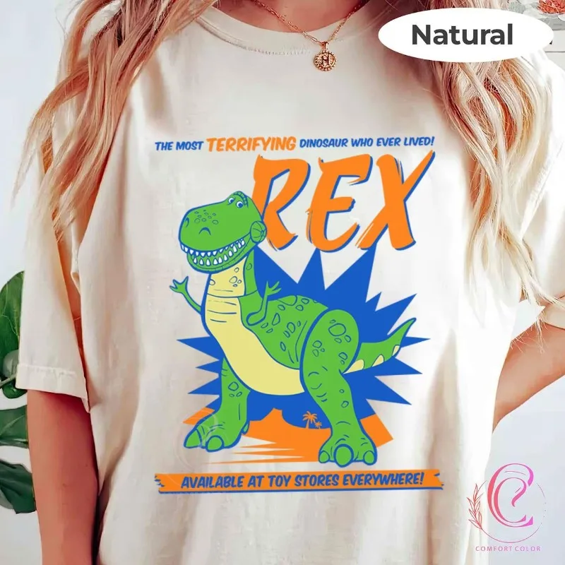 

Disney Toy Story Rex, женская футболка The Scariest Dinosaur, новая повседневная и модная уличная одежда для пар для мужчин и женщин