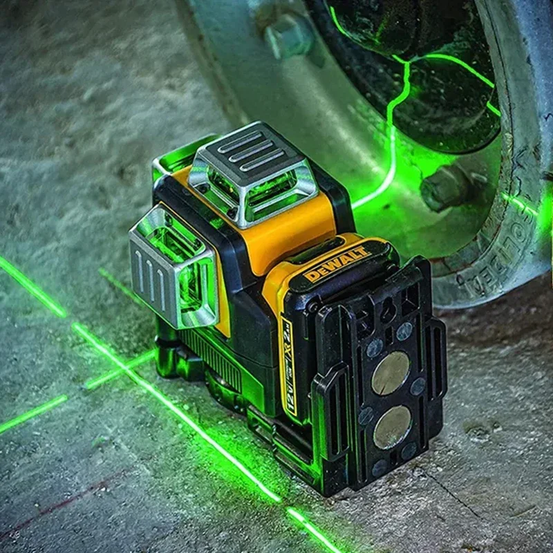 Dewalt-Niveau laser vertical DW089LG, 12 lignes, 3 côtés x 2024, résistant, batterie au lithium 12V, compteur vert horizontal extérieur, 360