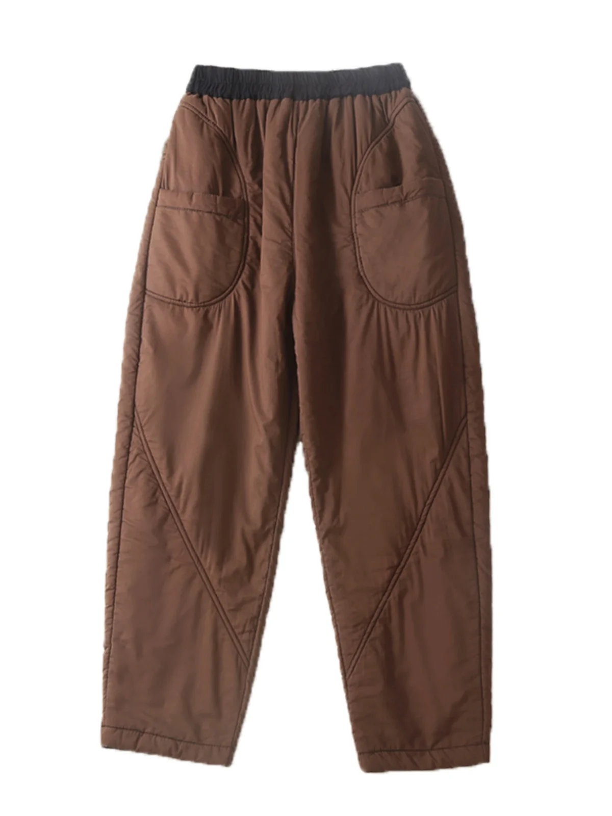 Thiened Pantaloni in cotone caldo leggero Capispalla da donna Pantaloni Rutabaga caldi imbottiti in cotone color sciolto invernale