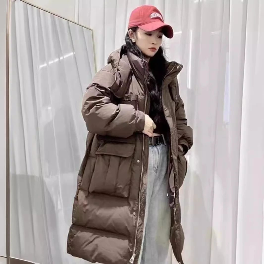 2024 Fall and Winter New Women's Down Jacket Winter Korean Version of The Waist Thin Fashion Wild White Duck Thickened Jacket