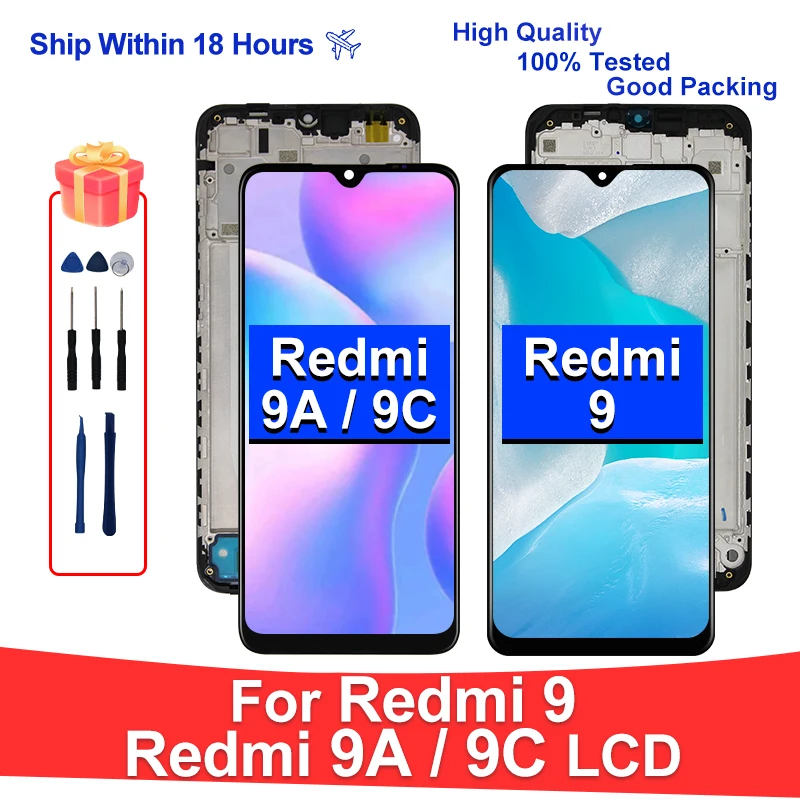 6.53 "dla Xiaomi Redmi 9A 9C LCD M2006C3MG ekran dotykowy dla Redmi 9 LCD M2004J19G wyświetlacz M2006C3LI M2006C3LG części zamienne