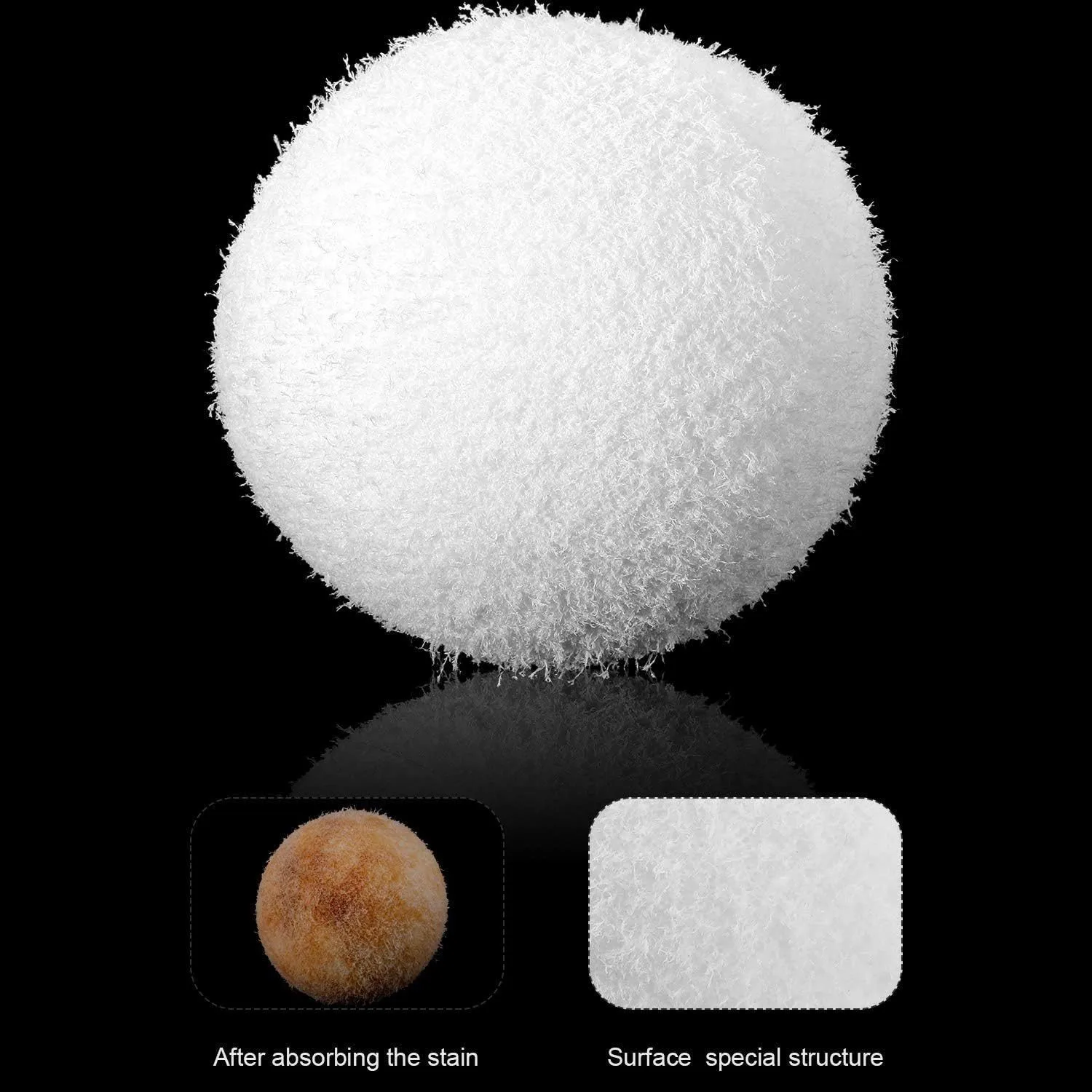 2/4pcs Reusable 3In Swimming Pool Filter Sponge Ball Oil Absorbing Washable Scum Eliminating Ball Reusable for Spas for Hot Tub