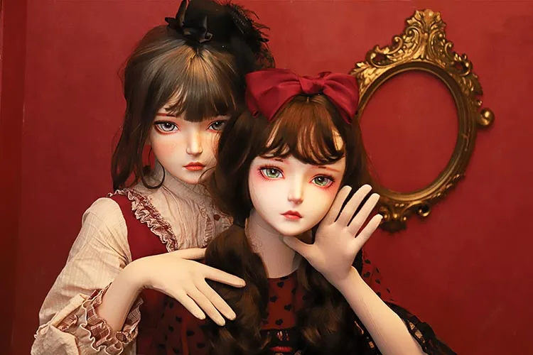 (DOLLKII-B9) Quality Handmade Female Girl Resin Half Head Cosplay Japanese Role Play BJD Kigurumi Mask Crossdresser Doll Mask