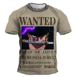 New Japanese anime One Piece cartoon children's adult 3D printed top T-shirt One Piece Dragon Ball boy cartoon top T-shirt