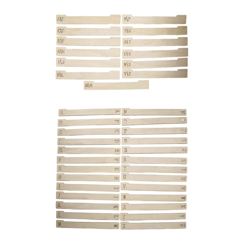 13/26Pcs Natural Shelf Separators highlighting Letters For Books Records CDs K92C