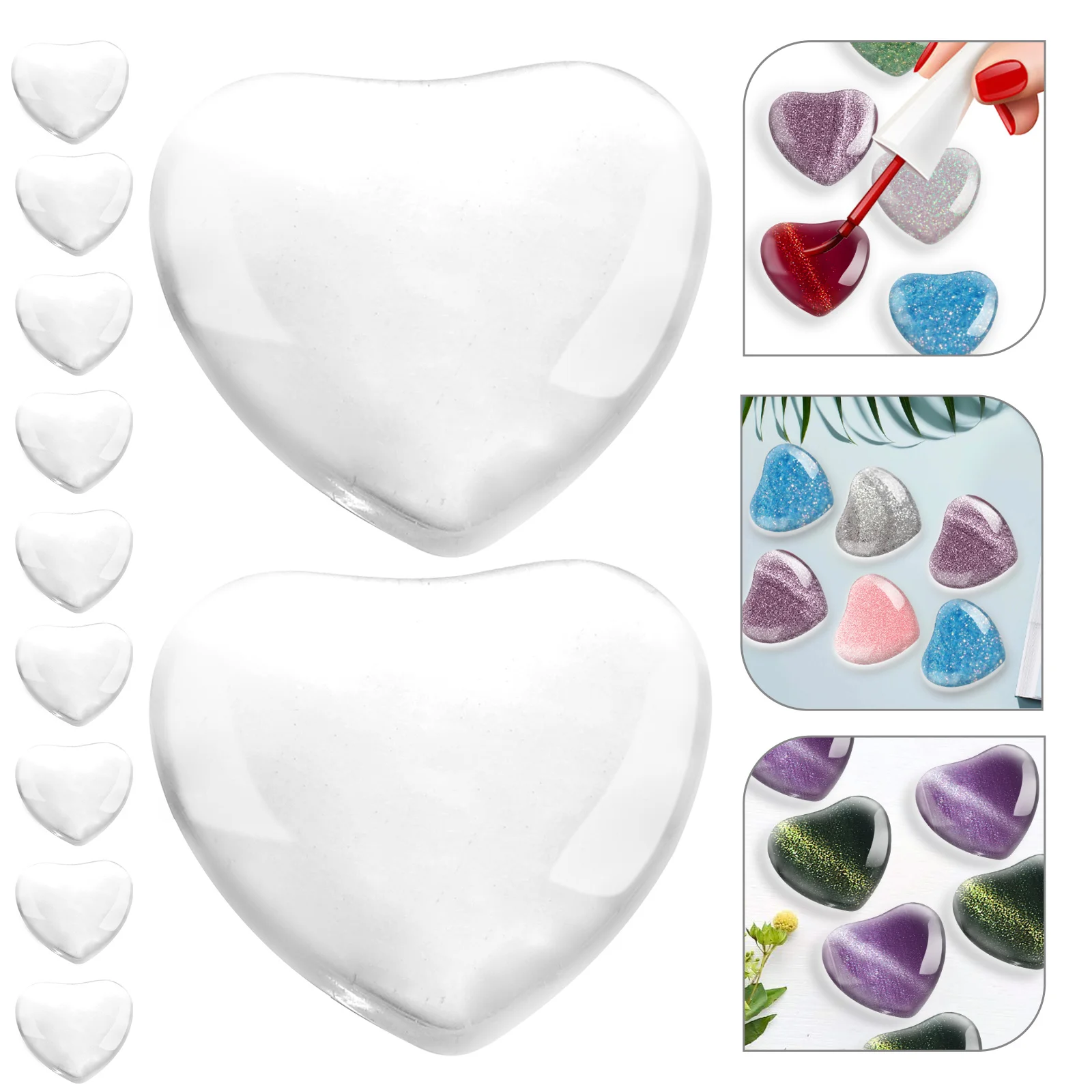 30 pezzi di grafici colorati per unghie in vetro trasparente, perline per visualizzare tonalità polacche, salone, selezione cliente, organizer per strumenti per manicure