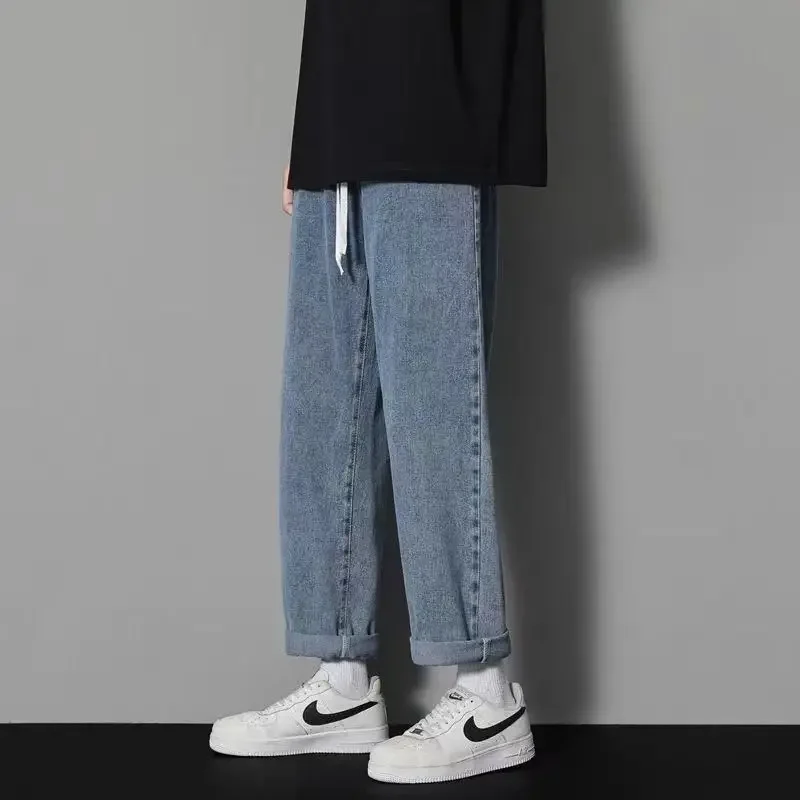 

Straight Male Cowboy Pants Grunge Y2k Stacked 2025 Trousers Fashion 90s Streetwear Regular Autumn Clothing Trend Xs Men's Jeans