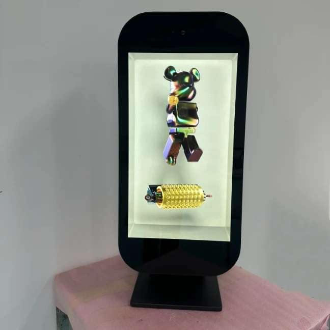 

21.5 Inch Lcd Touch Screen Transparent showcase Box Rotatable Holobox Transparent Advertising Display for Business Exhibitions
