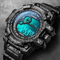 COOBOS, nuevos relojes digitales LED para hombre, relojes deportivos luminosos a la moda resistentes al agua para hombre, reloj militar con fecha, reloj Masculino