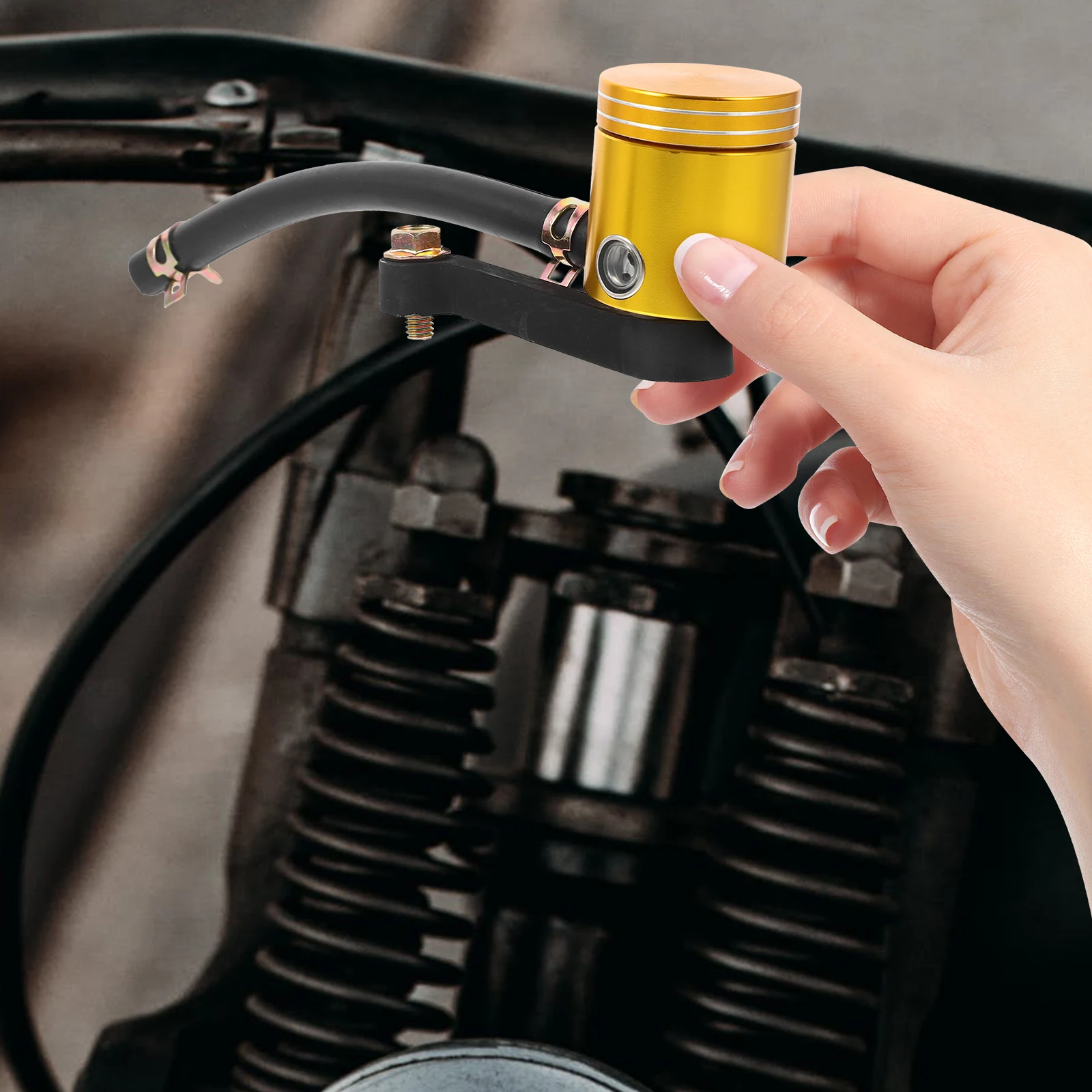 

1 set 1 Set Motorcycle Brake Oil Cup Aluminum Alloy Cnc Machined Durable Lightweight Direct Push Split Bracket Enhance Braking