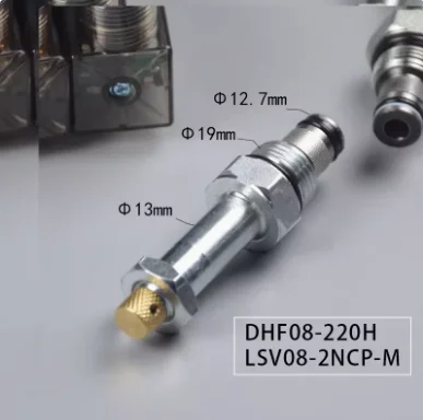 Hydraulic Threaded Cartridge Solenoid Valve 2 Position 2 Way Normally Closed DHF08-220H LSV08-2NCP-M DC12V/DC24V/AC220V 250bar