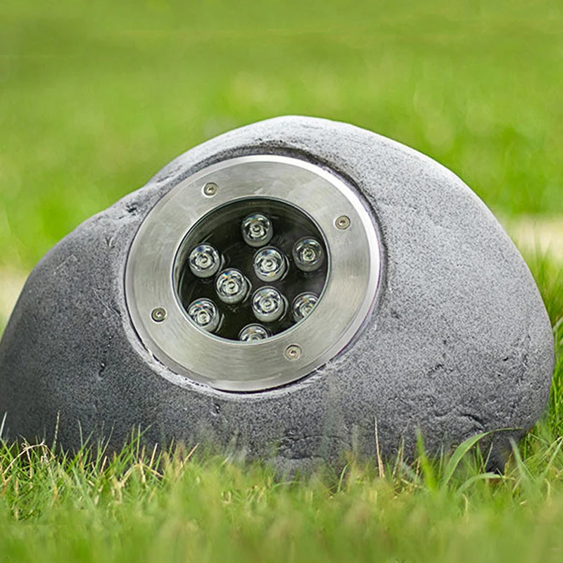 

Creative Outdoor Garden Park LED Gray Imitation Stone Lawn Lamp Villa Scenic Area Garden Green Belt Tree Decoration Lighting