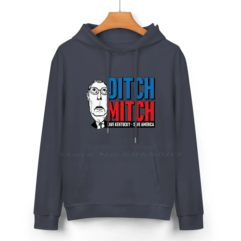 Ditch Mitch! Pure Cotton Hoodie Sweater 24 Colors Anti Trump Protest Mitch Mcconnell Moscow Mitch Ditch Mitch Vote Blue