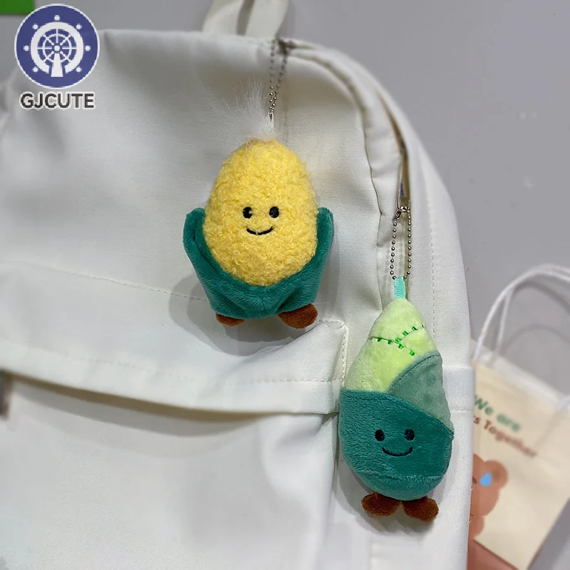 LLavero de juguete de felpa vegetal de simulación, colgante de brócoli de maíz de dibujos animados, llavero de muñeca de peluche suave, mochila, bolsa de coche, decoración, regalo para niños