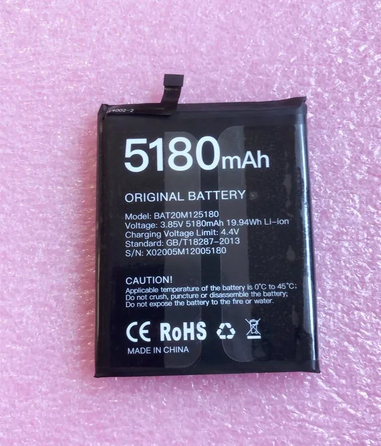 Battery for Doogee S58 Pro Original Batteria 5180mAh with Tracking Number Cell Phone Accessories