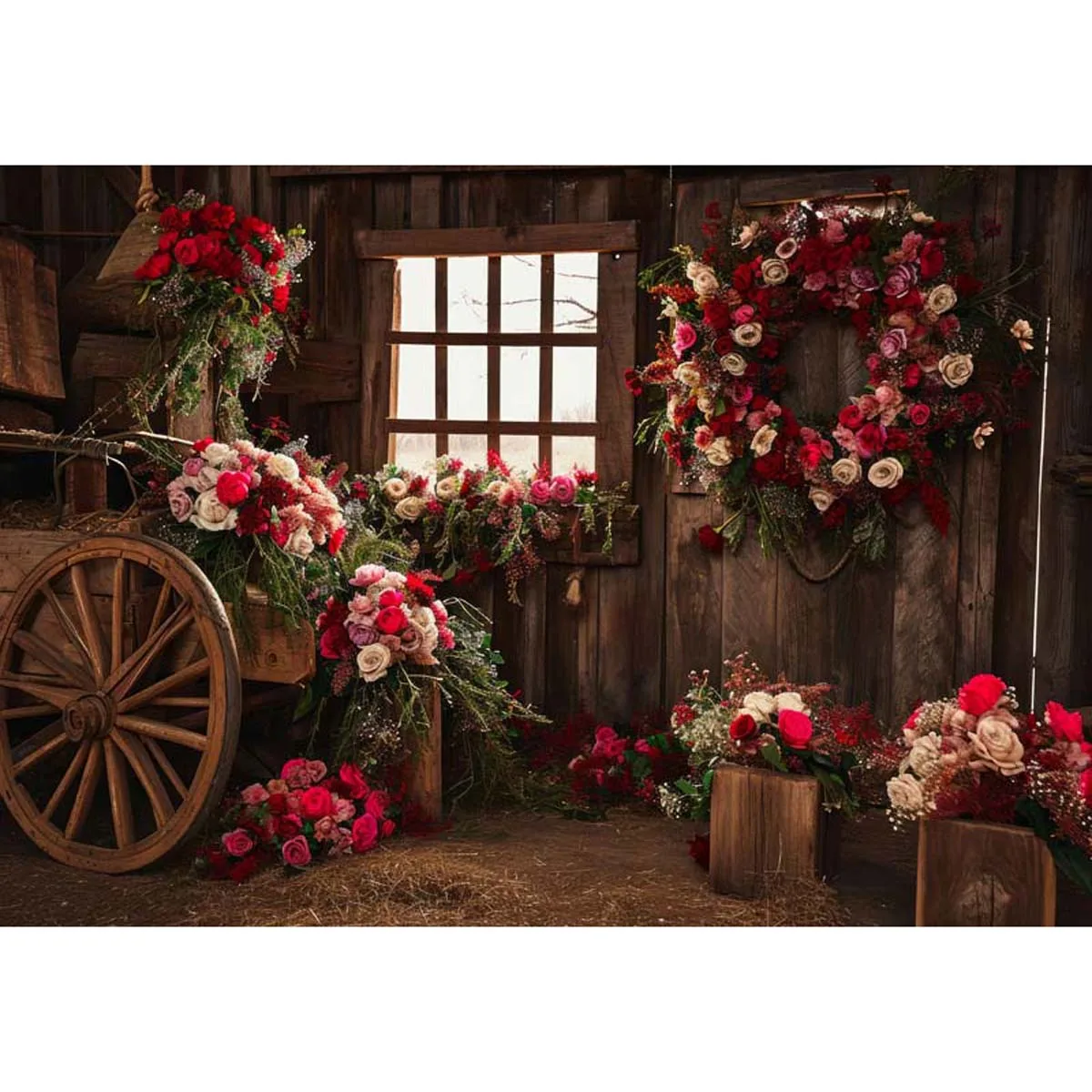 

Allenjoy Stable Wood Rose Backdrop