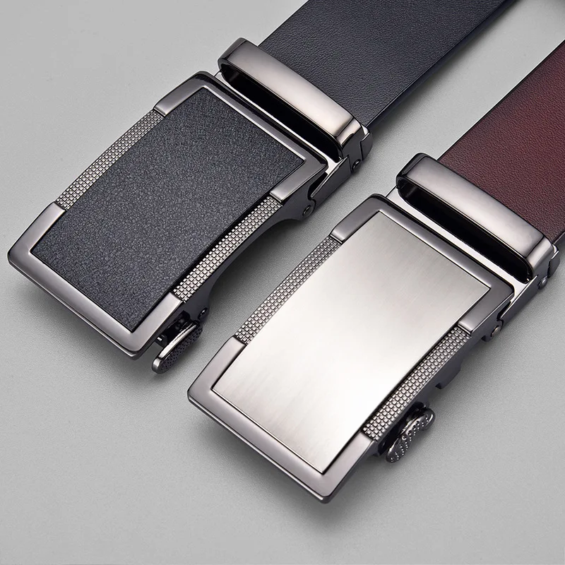 Business Belts for Men Famous Brand Luxury Quality Genuine Leather Belt Male Metal Automatic Buckle Waist Straps for Jeans 2024