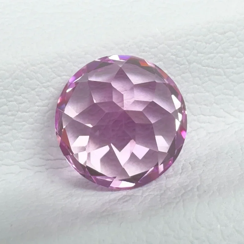 Lab Grown Sapphire Pink Color Round Shape Charms Bead for Diy Jewelry Making Bracelet Materials Selectable AGL Certificate