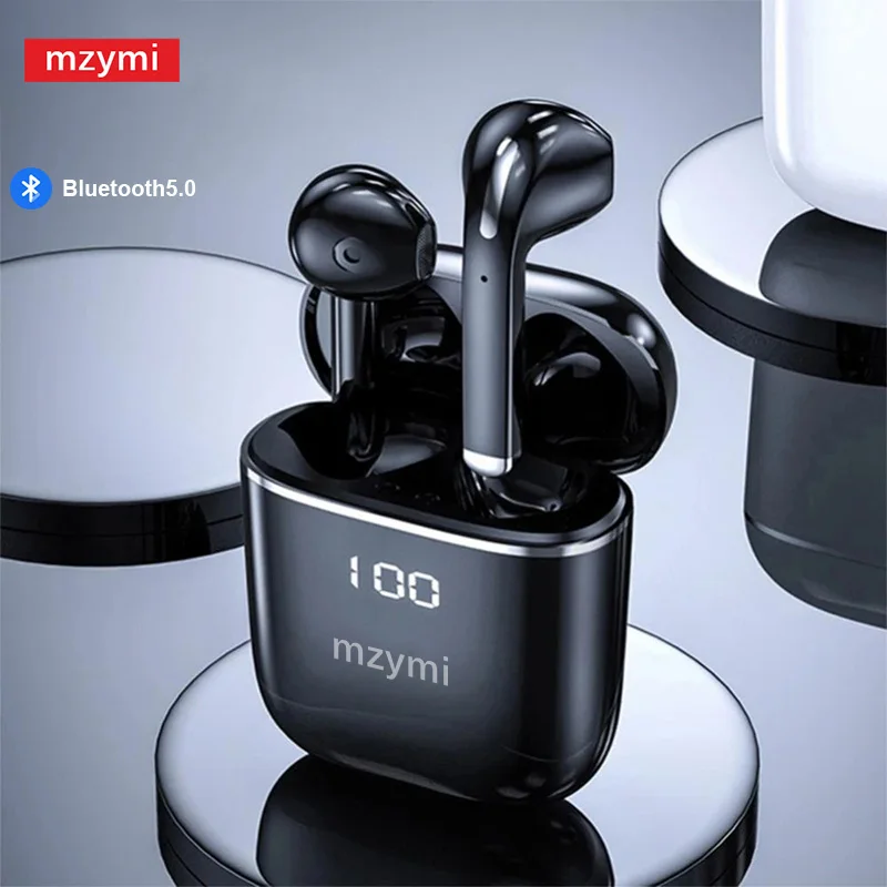 mzymi J05 TWS Wireless Earbuds Sport Gaming Headsets Bluetooth Headphones Waterproof Earphone LED Display With Mic For XIAOMI