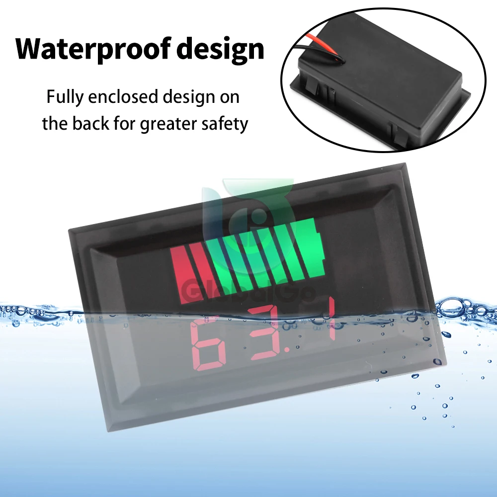 Wodoodporny wskaźnik poziomu naładowania akumulatora w samochodzie 2S-20S DC6-100V miernik pojemności baterii litowej Tester wyświetlacz LED Tester