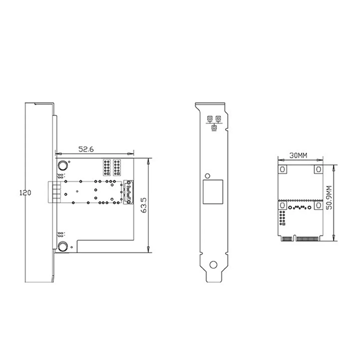 I210 Chip Single Optical Port Gigabit Network Card Mini Pcie Portable Ethernet Card Network Adapter Network Card