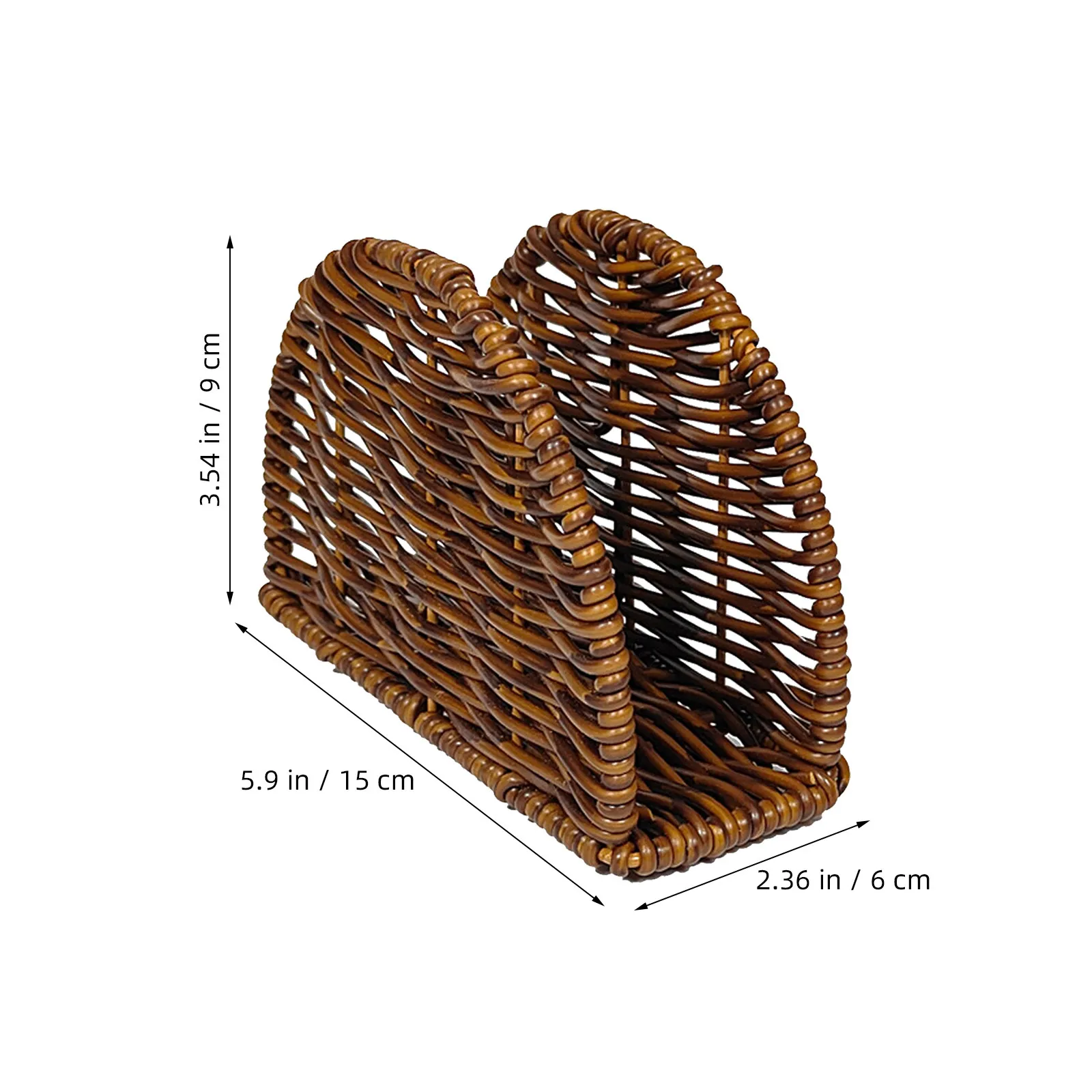 Imitation Rattan Woven Paper Towel Holder Freestanding Napkin Dispenser Modern Plastic Napkins Boho PP Material Plus Iron Frame