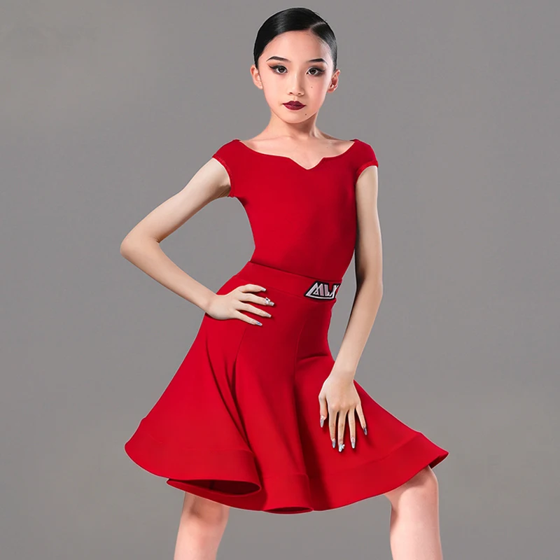 Latin Dance Competition Costume For Girls Black Latin Dance Suit Samba Rumba Performance Outfit Kids Cha Cha Dance Clothes 1912