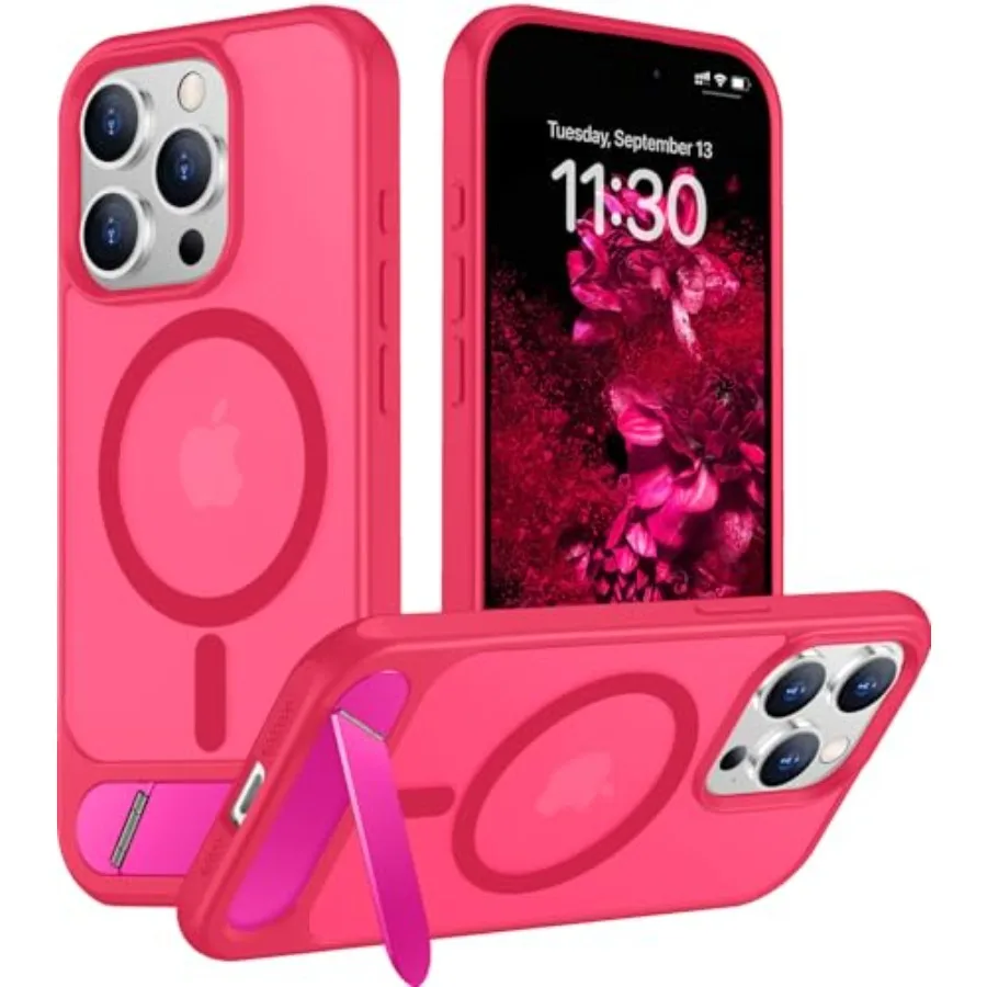 

Magnetic Compatible with iPhone 15 Pro Max Case, [Built-in Invisible Kickstand][Compatible with MagSafe][Military Grade Shockpr