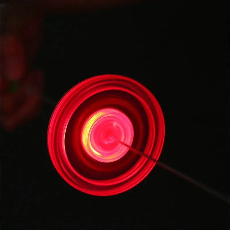 Hot Sale Luminous Wheels Toys Luminous Hand Pull Luminous Flashing Rope Flywheel Toy Led Light Children\'s Toy Novelty  Gyro Gift