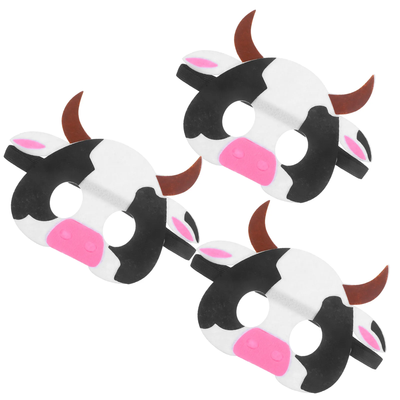 

3pcs Cow Mask Animal Masks for Kids Party Supplies Decor Carnival Halloween Masquerade Stage Performance Reusable